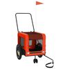 vidaXL Pet Bike Trailer Orange and Black Oxford Fabric and Iron