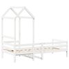 vidaXL Day Bed with Roof without Mattress White 90x200 cm Solid Wood