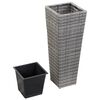 vidaXL Garden Raised Bed 30x30x80 cm Poly Rattan Grey