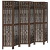 vidaXL Room Divider 6 Panels Dark Brown Solid Wood Paulownia