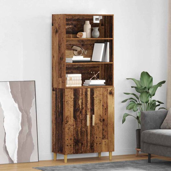 vidaXL Highboard Old Wood 69.5 x 32.5 x 180 cm Engineered Wood