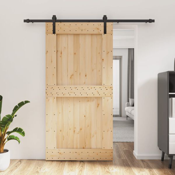 vidaXL Sliding Door with Hardware Set 100x210 cm Solid Wood Pine