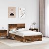 vidaXL Bed Frame with Headboard Old Wood 120 x 190 cm Engineered Wood