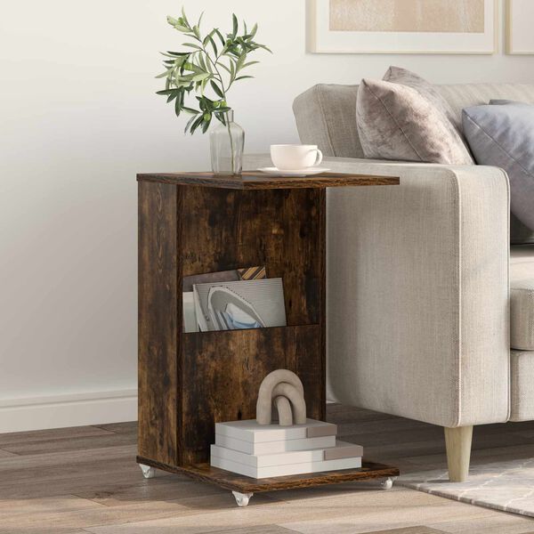 vidaXL Side Table Smoked Oak 40 x 35 x 60 cm Engineered Wood