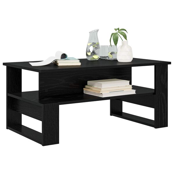 vidaXL Coffee Table Black Oak 90 x 50 x 40 cm Engineered Wood