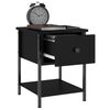 vidaXL Bedside Table Black 34x35.5x45 cm Engineered Wood