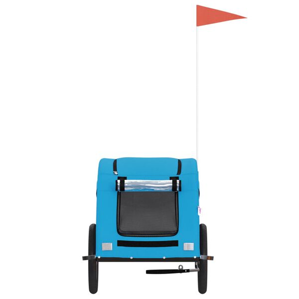 vidaXL Pet Bike Trailer Blue Oxford Fabric and Iron