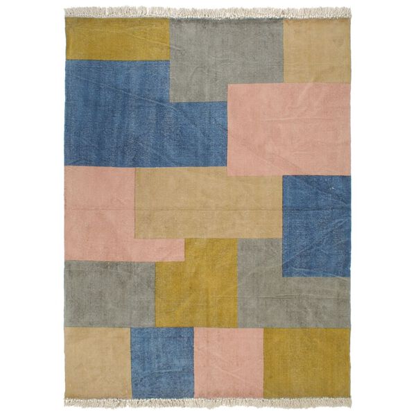 vidaXL Handwoven Kilim Rug Cotton 120x180 cm Printed Multicolour