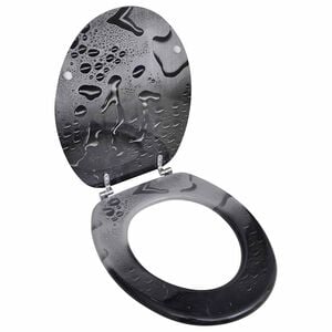 vidaXL Toilet Seat with MDF Lid Water Drop Design