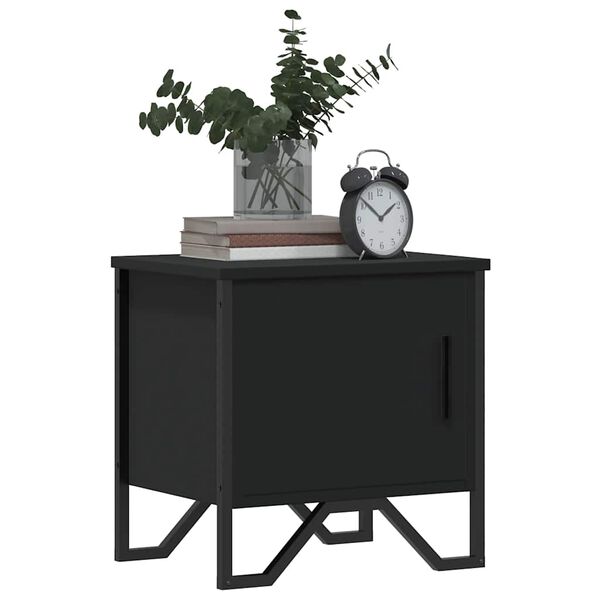 vidaXL Bedside Cabinet Black 40x30x40 cm Engineered Wood