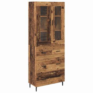 vidaXL Highboard with Drawer 2 pcs Old Wood Engineered Wood