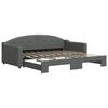 vidaXL Daybed with Trundle without Mattress Dark Grey 90x190 cm Single