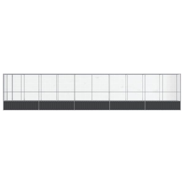 vidaXL Aviary with Extension Silver 1042.5x107x212 cm Steel