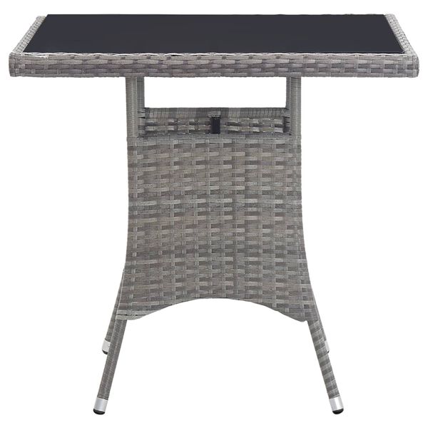 vidaXL Garden Table Grey 80x80x74 cm Poly Rattan