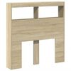 vidaXL Headboard Cabinet with LED Sonoma Oak 100x17x102 cm