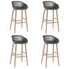 vidaXL Bar Chair | Set of 4 | Grey | PP, Metal | Standard | Durable | Bar Chair