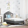 vidaXL Toddler Bed Frame with Headboard Dark Grey 70 x 140 cm Velvet