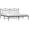 vidaXL Metal Bed Frame without Mattress with Headboard Black 200x200cm