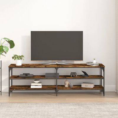 vidaXL TV Cabinet Smoked Oak 160x30x50 cm Engineered Wood