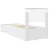 vidaXL Bed Frame White and Silver 75 x 190 cm Engineered Wood