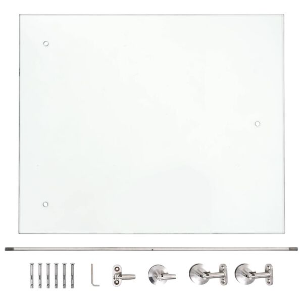 vidaXL VSG Safety Glass Canopy Front Door 90x75 cm Stainless Steel