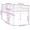 vidaXL High Sleeper Bed without Mattress White 75x190 cm Small Single Solid Wood Pine