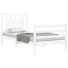 vidaXL Bed Frame without Mattress White Single Solid Wood