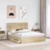 vidaXL Storage Bed with Drawer Sonoma Oak 150 x 200 cm Engineered Wood