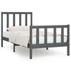 vidaXL Bed Frame without Mattress Grey 100x200 cm Solid Wood