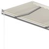 vidaXL Manual Retractable Awning with Posts 4x3 m Cream