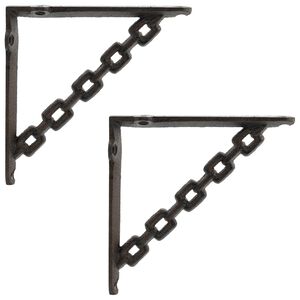 vidaXL Wall Shelf Brackets 2 pcs Antique Brown 10.5 x 10.5 x 3 cm