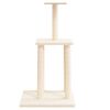 vidaXL Cat Tree with Sisal Scratching Posts Cream 85.5 cm