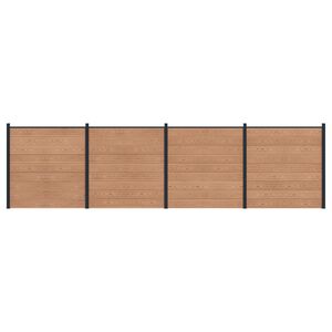 vidaXL Fence Panel 4 pcs WPC and Aluminium Brown