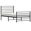 vidaXL Metal Bed Frame without Mattress with Footboard Black 80x200cm