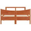 vidaXL Bed Frame with Headboard Wax Brown 120x190 cm Small Double Solid Wood Pine