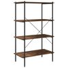 vidaXL 4-Tier Shelving Unit Black and Dark Wood 80x40x130 cm
