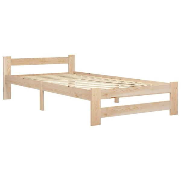 vidaXL Bed Frame without Mattress with 2 Drawers Solid Wood 100x200 cm