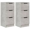 vidaXL Sideboards 2 pcs Concrete Grey 30x30x70 cm Engineered Wood