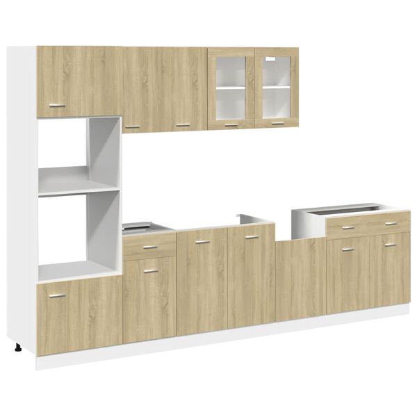 vidaXL 7 Piece Kitchen Cabinet Set Lyon Sonoma Oak Engineered Wood