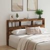 vidaXL Headboard Cabinet with LED Old Wood 180x17x102 cm