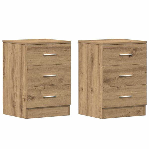 vidaXL Bedside Cabinets 2 pcs Artisan Oak 38x35x55 cm Engineered Wood