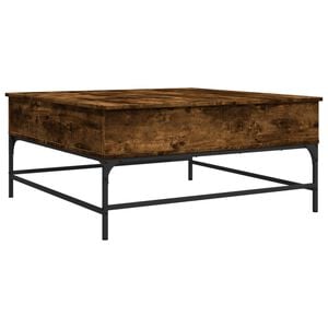 vidaXL Coffee Table Smoked Oak 95x95x45 cm Engineered Wood and Metal