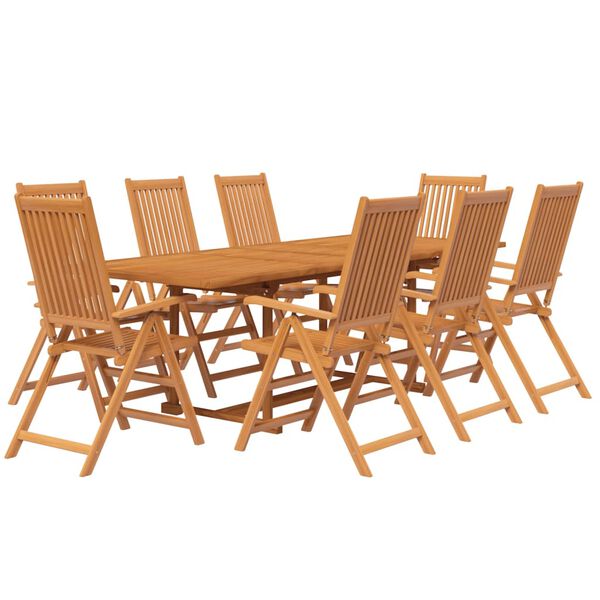 vidaXL 9 Piece Garden Dining Set Solid Wood Acacia 160-240 cm