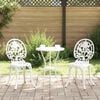 vidaXL Garden Bistro Set 3 pcs White Aluminium