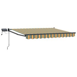 vidaXL Manual Retractable Awning with LEDs 3.5 x 2.5 m