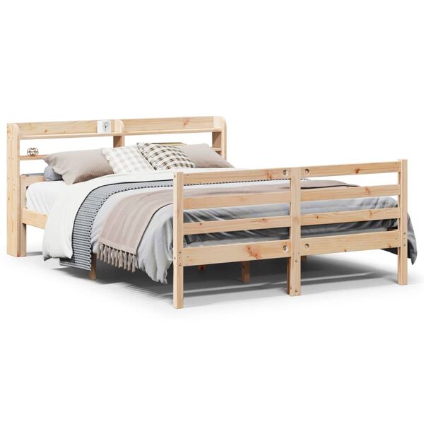 vidaXL Bed Frame with Headboard without Mattress 120x190 cm Small Double