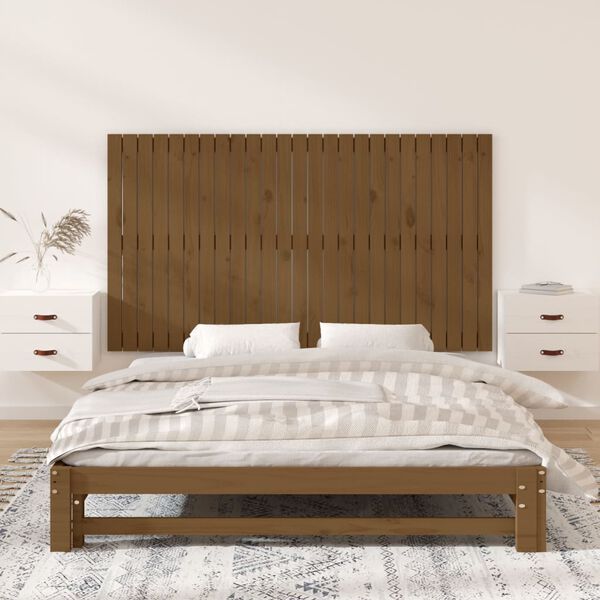 vidaXL Wall Headboard Honey Brown 159.5x3x90 cm Solid Wood Pine