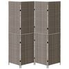 vidaXL Room Divider Folding Manual Grey 195 x 180 cm Poly Rattan