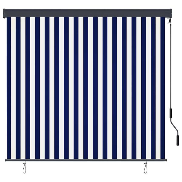 vidaXL Roller Blind Blue and White 180 x 250 cm Fabric and Aluminum