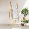 vidaXL Double Towel Ladder with 5 Rungs Bamboo 50x160 cm